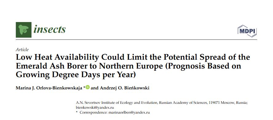 Low Heat Availability Could Limit the Potential Spread of the Emerald Ash Borer to Northern Europe